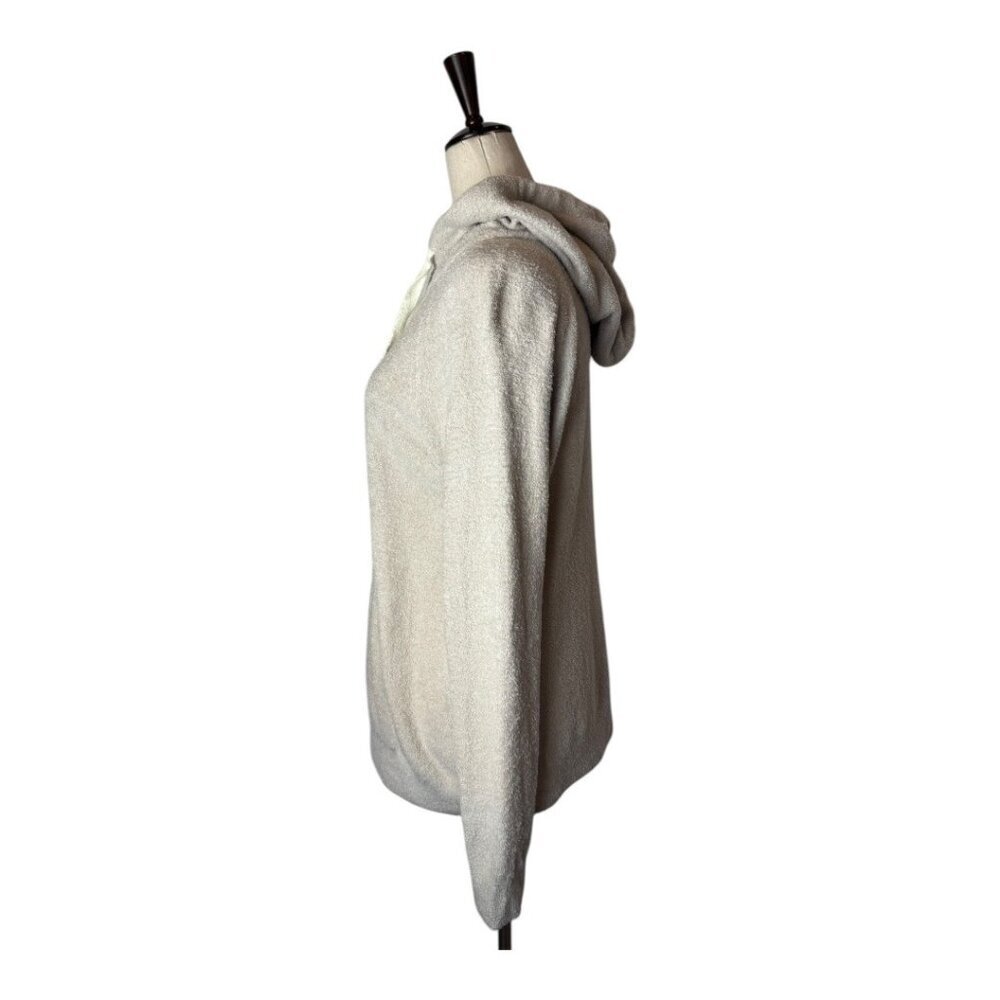 Barefoot Dreams Sweater Women Small Tan Knit CozyChic Lite Hooded Pullover - Picture 6 of 13